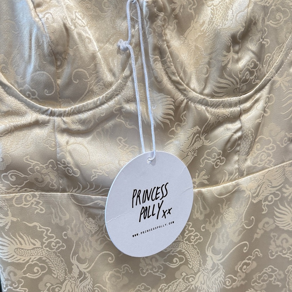 Princess Polly Cream Satin Dress - Picture 4 of 7